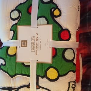 Pb teen peanuts Christmas quilt